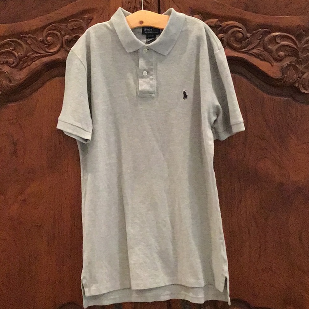 Polo by Ralph Lauren gray 2 button shirt.